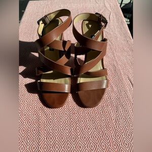 Nine West Brown Strappy Heels